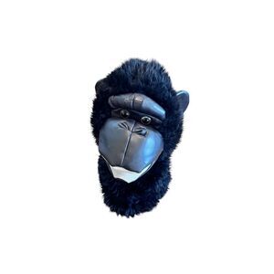 VINTAGE RARE Dan Dee Gorilla Face 19" Hand Puppet Black Fur Leather Face Reg No.